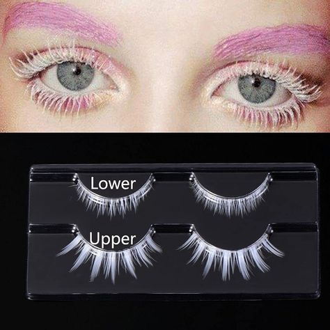 White Eyelashes, Anime Cosplay Makeup, Gene False, Natural Eyelash Extensions, Faux Lashes, Wispy Lashes, Natural Eyelashes, Lower Lashes, Eye Makeup Remover