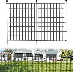 10 Panels No Dig Decorative Outdoor Garden Fence for Yard, 40 in(H) X 23.6 ft(L) Animal Barrier Fencing Rustproof Metal Wire Panel Border for Dog, Rabbits, and Patio Temporary Ground Stakes Temporary Fence For Dogs, Dog Fence, Ceiling Fan In Kitchen, Garden Fence, Metal Wire, Fencing, Backyard Garden, Lawn Garden, Outdoor Garden