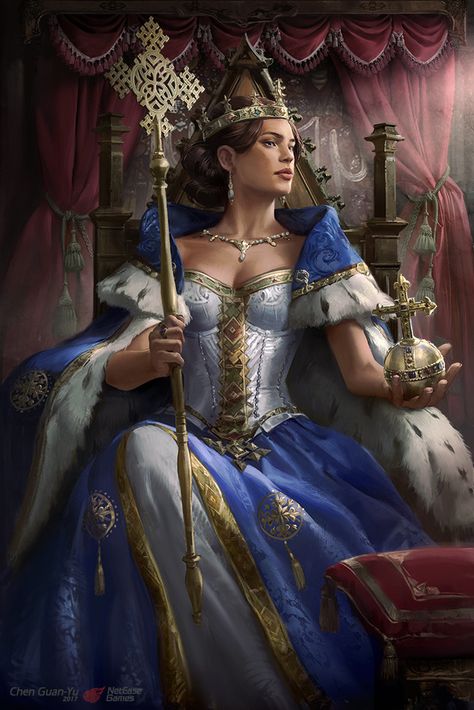 ArtStation - Queen Eleni, Guan Yu chen Fantasy Queen, Guan Yu, Queen Art, Female Character Inspiration, Fete Anime, Arte Fantasy, 판타지 아트, Medieval Fantasy, Beautiful Fantasy Art