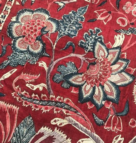 Palampore detail Coromandel Coast, India, ca. 1700  Red ground chintz  The Karun Thakar Collection Palampore Chintz, Chintz Print, Indian Chintz, Winter Prints, Chintz Pattern, Tantra Art, Indian Theme, Chintz Fabric, Winter Print