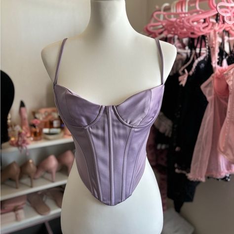 Lilac House of CB Corset Lilac House, House Of Cb Corset, Underwire Corset, Corset Shop, Rooftop Bars, Duchess Satin, Romantic Dinner, Romantic Dinners, House Of Cb