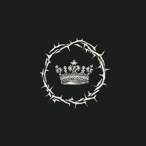 Jesus Crown, Bible Quotes Background, Bible Tattoos, Background Black And White, Crown Drawing, Church Inspiration, Apparel Design Inspiration, Jesus Drawings, King Tattoos