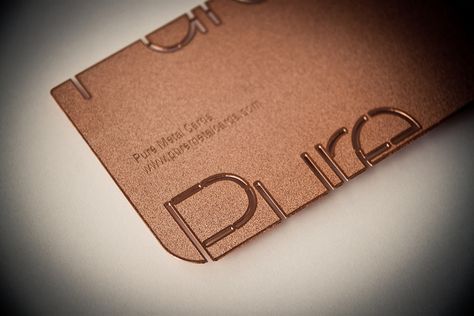 Copper Metal Business Card by Pure Metal Cards, via Flickr Copper Office, Company Letterhead Template, Innovative Business Cards, Embossed Business Cards, Company Letterhead, Metal Business Cards, Letterhead Template, Cnc Machining, Card Business