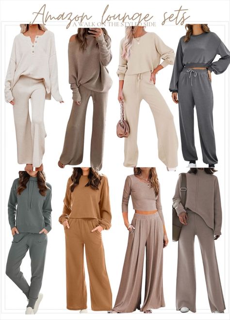 Chic Loungewear Sets, Womens Luxury Loungewear, Two Piece Athleisure, Casual Two Piece Outfits Matching Set, Stylish Loungewear Women, Lounge Sets For Women Amazon, 3 Piece Lounge Set Outfit, Classy Lounge Outfits, Women’s Loungewear Set