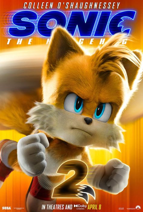 Sonic the Hedgehog 2 (2022) Tails Sonic The Hedgehog, Sonic The Hedgehog 2, Sonic 2, Hedgehog Movie, Movie Wall Art, Idris Elba, Jim Carrey, James Potter, 2 Movie