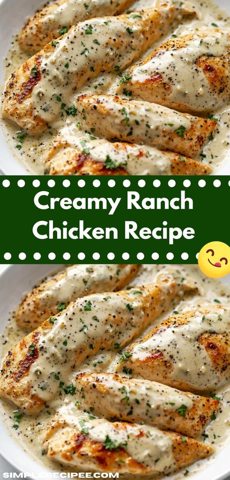 Discover an easy dinner that brings the family together! This Creamy Ranch Chicken Recipe combines savory ranch seasoning with tender chicken, making it a delightful option for gatherings or cozy family nights at home. Ranch Seasoning Recipes Dinners, Creamy Ranch Chicken Recipe, Ranch Chicken Recipe, Ranch Seasoning Recipes, Creamy Ranch Chicken, Ranch Sauce, Ranch Chicken Recipes, Creamy Ranch, Quick Chicken Recipes