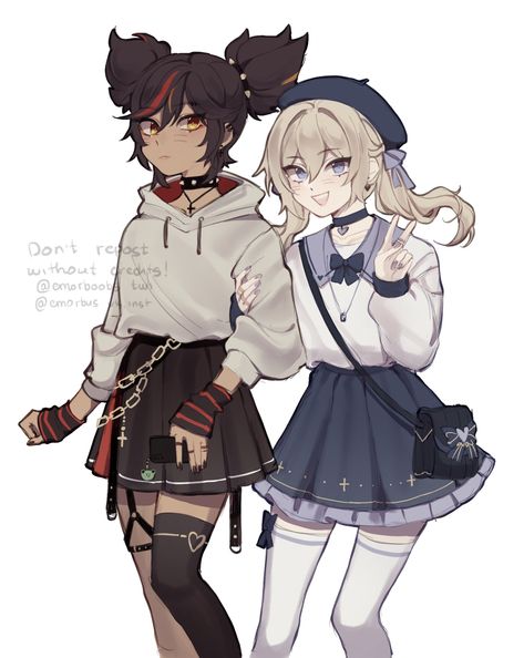 эмоавтобус | emorbus on Twitter: "🔥💧… " Xinyan And Barbara, Barbara And Xinyan, Xinyan X Barbara, Barbara X Xinyan, Xinyan Fanart, Barbara Fanart, Modern Genshin, Genshin Ships, Black Color Hairstyles