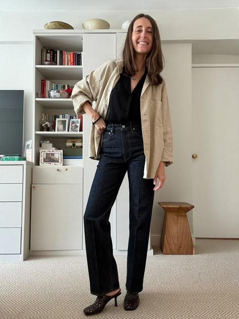 Baby It's Cold...in the Office - by Becky Malinsky Khaki Relaxed Fit Work Pants, Khaki Full-length Work Pants, Becky Malinsky, Khaki Relaxed Fit Full-length Work Pants, Dress Over Pants, Hot Outside, T Strap Flats, Lightweight Blazer, Basic Cardigan