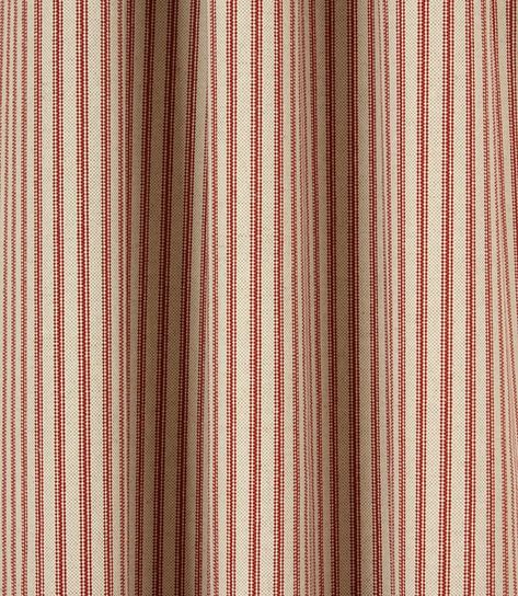 Red Stripe Curtains, Red And White Striped Curtains, Ticking Stripe Headboard, Stripe Curtains Living Room, Striped Sofa, White Linen Curtains, Striped Curtains, Country Curtains, Ticking Fabric