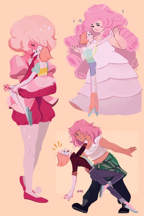 Pearl X Rose, Rose Quartz And Pearl, Steven Universe Ships, Steven Universe Diamond, Pink Diamond Steven Universe, Steven Universe Wallpaper, Pearl Steven Universe, Pearl Steven, Steven Universe Drawing