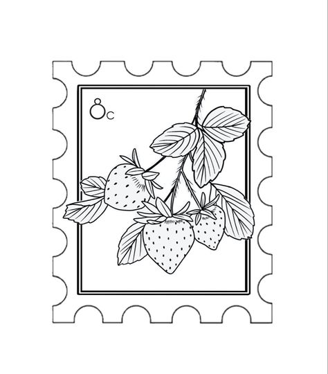 Strawberry Postage Stamp, Stamp Tattoo Strawberry, Strawberry Tree Tattoo, Blueberry Stamp Tattoo, Strawberry Postage Stamp Tattoo, Strawberry Jam Tattoo, Fruit Stamp Tattoo, Strawberry Stamp Tattoo, Strawberry Tattoo Design