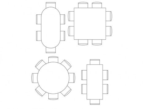 Different dining table design 2d view CAD furniture blocks autocad file Oval Dinning Table, 2 Seater Dining Table, Table Sketch, Dining Table Plans, Interior Design Sketchbook, Round Table And Chairs, Table Top View, Furniture Sketch, Dining Table With Storage