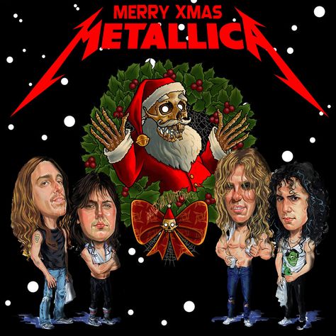 Christmas Metallica, Metallica Christmas, Heavy Metal Christmas, Deco Wallpaper, Live Rock, Metal Christmas, James Hetfield, Christmas Frames, Funny As Hell