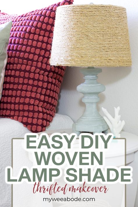 Update A Lampshade, How To Make A Lamp Shade, Cactus Lamps, Lamp Shade Makeover, Woven Lamp Shade, Woven Lamp, Wicker Lamp Shade, Old Lamp Shades, Shade Ideas