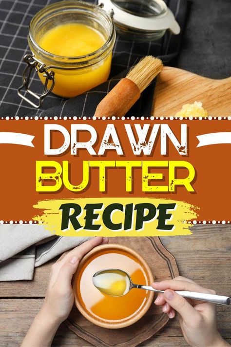 This easy drawn butter recipe makes seafood even better! You can also use it on veggies or to top toasted bread. Red Lobster Butter Sauce Recipe, Drawn Butter Recipe, Butter Sauce For Shrimp, Butter For Lobster, Seafood Butter Sauce Recipe, Lobster Butter Sauce, Orange Butter Recipe, Restaurant Butter, Seafood Sauces