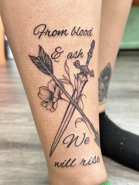 From The Ashes We Will Rise Tattoo, From Blood And Ash Tattoo Ideas, Blood And Ash Tattoo, From Blood And Ash Tattoo, Blood And Ash Fanart, From Blood And Ash Fanart, Chloe Tattoo, Quilt Tattoo, Harry Potter Tattoo Sleeve