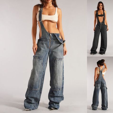 Y2K Denim Overalls With Pockets Fashion Loose Jumpsuit Streetwear Zipper Jeans Pants Womens Clothing ✅ Link in Bio also : www.TrendingView.shop/ #100% Original Products Pay on delivery might be available Easy 7 days returns and exchanges. . . . . . #explore #explorepage #foryou #explorepage✨ #instagood #goa #ootd #goodvibes #flowers #travelphotography # #beach #moonsoon #fashionblogger #fashionista #SHEINCollections #ForTrendLovers #usa #newyork Jumpsuit Streetwear, Suspender Jumpsuit, Streetwear Jeans, Loose Jumpsuit, Suspender Pants, Pockets Fashion, Y2k Denim, Denim Overalls, Pants Length