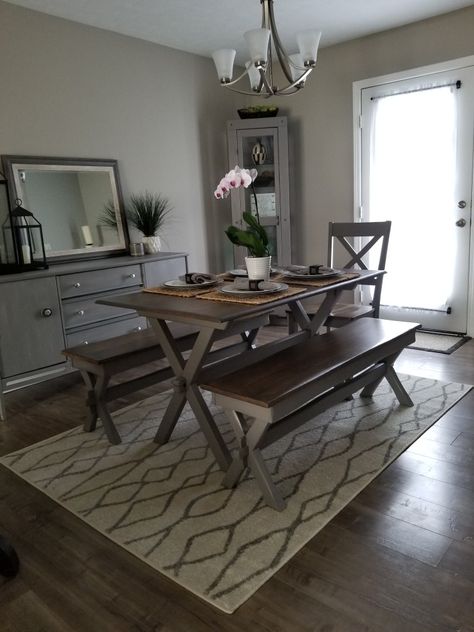 Picnic Table Dining Room, Picnic Table Makeover, Picnic Dinner, Table Dining Room, Staging Ideas, Table Makeover, Farmhouse Dining Table, Table Dining, Farmhouse Dining