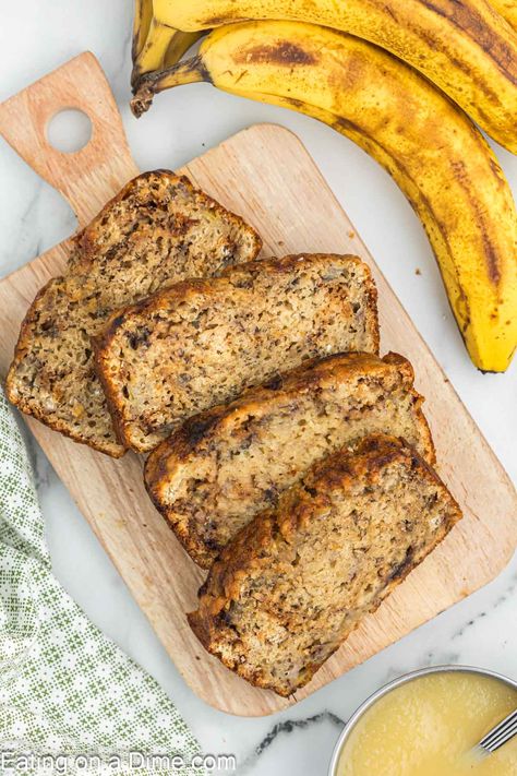 Best Banana Bread with Applesauce Banana Bread Using Applesauce, Banana Bread Apple Sauce Recipe, Banana Bread With Applesauce Recipe, Apple Sauce Banana Bread, Banana Bread With Apple Sauce, Banana Bread Recipe Applesauce, Banana Bread Applesauce, Banana Bread Made With Applesauce, Banana Applesauce Bread