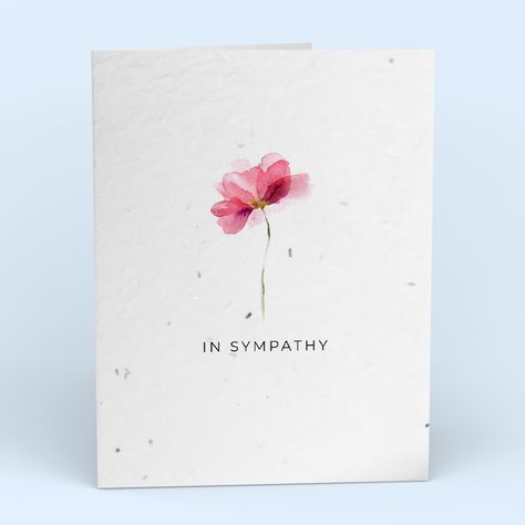 Our In Sympathy Watercolor card is great for showing sympathy to a loved one and contains seeds that can be grown into herbs, vegetables or wildflowers! You can personalize it to say whatever you want on the back, we will mail it to any address, and then your recipient can just tear a piece and plant it! In less than month your card could grow into a sprouting garden for your recipient with great care. Watercolour Condolence Card, Homemade Condolence Cards, Sorry For Your Loss Watercolor Cards, Condolences Watercolor Card, Watercolor Post Cards, Condolence Watercolor Cards, Watercolor Sympathy Cards Diy, Sympathy Card Design, Watercolor Condolence Card