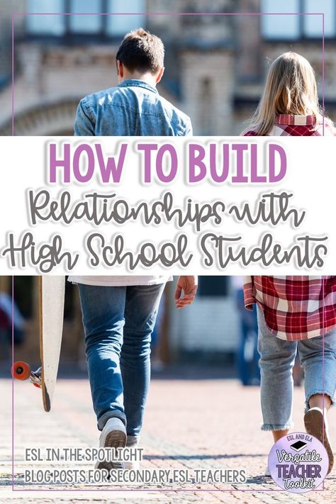 Blog post about building strong, positive relationships with high school learners. #classroomamanagement #teachingtips #ESL #ELA #backtoschool #classroomorganization #educationblogpost #versatileteachertoolkit #eslinthespotlight Building Relationships With Students, No Emotions, Middle School Classroom Management, Parenting Support, Classroom Management Plan, Teaching High School English, Teacher Toolkit, Classroom Culture, Relationship Lessons