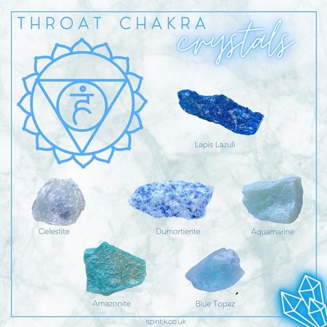 Spiritik crystals on Instagram: "When your throat chakra is not balanced you may have the following symptoms: 😬 Shyness 😬 Unable to express your truth 😬 Fear of speaking…" Chakras Names, Blue Chakra Meaning, Seven Chakras Crystals, Third Eye Chakra Crystals, Blue Chakra, Throat Chakra Crystals, Aqua Aura Quartz, Aqua Aura, Blue Calcite