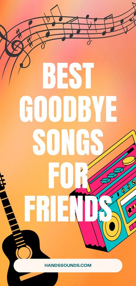 One of the hardest things in life to do is to say goodbye to a friend, hence the best goodbye songs for friends. It is crucial to treasure the memories and honour the time you spent together, regardless of whether they are parting ways, embarking on a new chapter in their lives, or simply drifting apart. Music can be a means of doing this. #goodbye #friends #music #goodbyesongs Farewell Songs For Friends, How To Say Goodbye To Your Best Friend, Saying Goodbye To Your Best Friend, Songs For Friends, Saying Goodbye To Friends, Good In Goodbye Song, Goodbye To A Friend, Good Bye Songs, Goodbye Songs