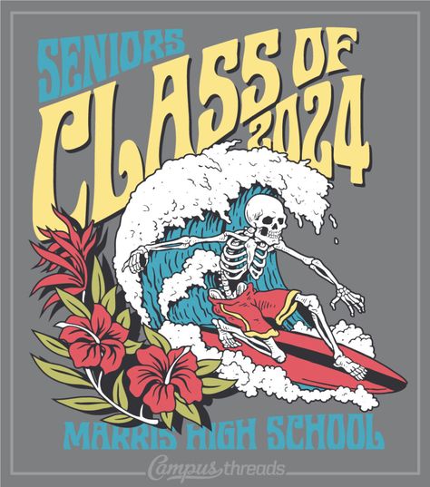 1892 Senior Shirts Class of 24 Beach | High School Shirts Senior Class Shirts, Class Shirt, Senior Shirts, Surf Design, Surf Tshirt, Surfing Waves, Surf Art, Hibiscus Flowers, Vintage Graphics