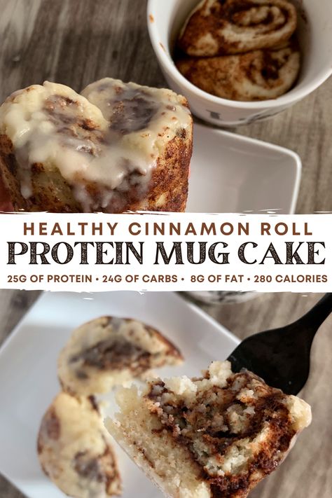 Cinnamon Roll Flavors, 35 Grams Of Protein, Healthy Cinnamon Roll, Cinnamon Roll Mug Cake, Protein Mug Cake, Healthy Cinnamon Rolls, Protein Mug Cakes, Protein Baking, High Protein Desserts