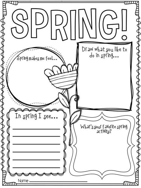 Lesson Plans For Elementary, Spring Writing Activity, Spring Worksheets, Spring Writing Prompts, Spring Lesson Plans, Book Area, Spring Worksheet, Elementary Worksheets, Spring Lessons