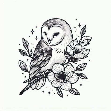 Owl Sketch Tattoo, Owl Drawing Sketches, Maggie Tattoo, Bristol Tattoo, Simple Owl Tattoo, Barn Owl Tattoo, Owl Tattoo Drawings, Cute Owl Tattoo, Gem Drawing