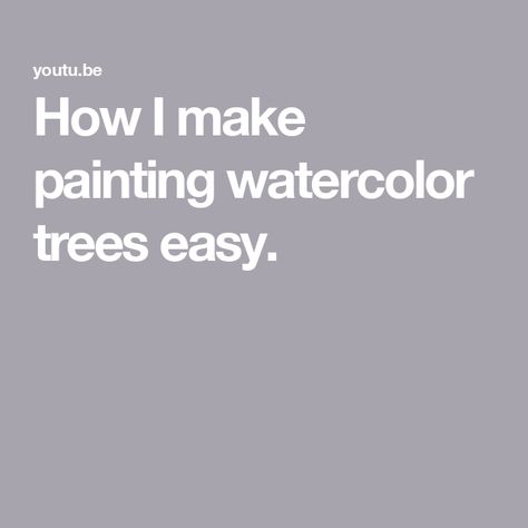 How I make painting watercolor trees easy. How To Watercolor Trees, How To Paint Trees Watercolor, Tree Drawing Watercolor, Trees Tutorial, Pine Tree Painting, Watercolor Tutorial, Loose Watercolor, Watercolor Trees, Easy Watercolor