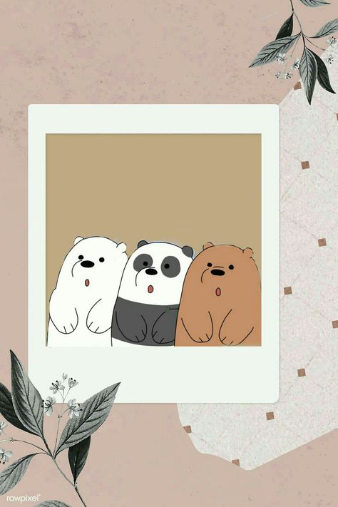 We Bare Bears Polaroid Painting, We Bear Bares Wallpaper, We Bear Bares Aesthetic, Wallpapers Besties, Chat Kawaii, Teddy Bear Wallpaper, We Bare Bears Wallpapers, Drawing Cartoon Faces, Cute Bear Drawings