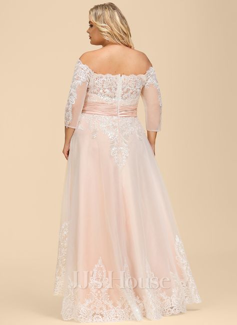 JJ's House Brautkleider (215657) | JJ's House Colored Wedding Dresses For Older Brides, Wedding Dresses For Older Brides, Wedding Dress With Sequins, Tulle Lace Wedding Dress, Dress With Sequins, Satin Tulle, Colored Wedding Dresses, Tulle Wedding, Lace Wedding Dress