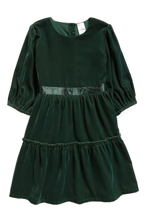 Nordstrom Kids' Matching Family Moments Velvet Dress available at #Nordstrom Santa Photos Outfit, Christmas Studio, Santa Experience, Dress Up Day, Kids Wardrobe, December 2023, Family Moments, Photo Outfit, Toddler Dress