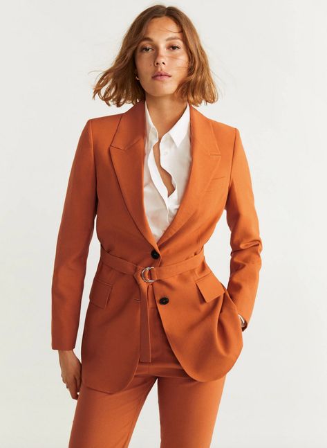 Best Hourglass Blazers to Wear Straight Through Fall - theFashionSpot Orange Suit Women, Fall Shopping List, Blazer Suit Women, Orange Suit, Leather Trend, Orange Blazer, Lauren London, Blazer Jackets For Women, Blazer Women