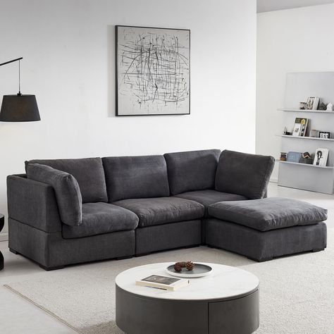 PRICES MAY VARY. Minimalist Design: The Moxoq Modern Large Modular L-Shaped Down Filled Sofa features a minimalist design style with unique details that highlight quality and texture, bringing comfortable sitting to your living room, study, home office or bedroom living area. Free Combination: The modern modular cloud sofa gives you the freedom to change the combination of sofas according to your needs, either together or separately. You can freely design your living room space and change the mo Chaise Beige, Cloud Couch, Cloud Sofa, Minimalist Design Style, Future Apartment Decor, Future Apartment, Apartment Decor Inspiration, Living Room Spaces, Fabric Upholstery