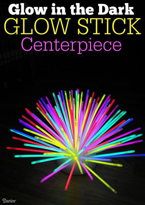 25 Brilliant Glow in the Dark Ideas for Nighttime Fun Adult Glow Party, Rave Party Decorations, Stick Centerpieces, Glow Party Decorations, Vase Filler Ideas, Glow Stick Party, Glow In Dark Party, Neon Birthday Party, 16th Birthday Decorations