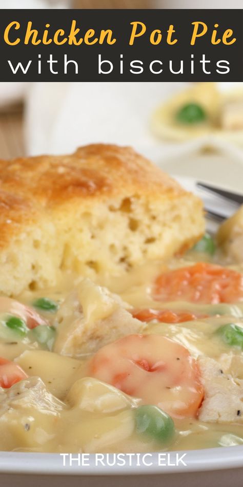 Chicken Pot Pie Homemade Biscuits, Chicken Pot Pie Topped With Biscuits, Chicken Pot Pie Recipe Easy Biscuits, Chicken Meat Pie, Pot Pie With Biscuits On Top, Quick Chicken Pot Pie With Biscuits, Lazy Chicken Pot Pie With Biscuits, Chicken Pot Pie With Biscuits Easy, Quick And Easy Chicken Pot Pie