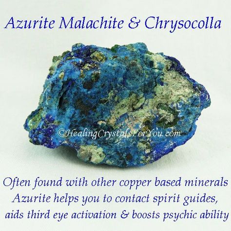 Azurite aids third eye activation boosts psychic ability such as clairvoyance & psychic visions Aids contact with spirit guides, helps stress enhances creativity #Azurite #ThirdEyeActivation #psychicability #clairvoyance #psychicvisions #contactspiritguides #helpsstress #enhancescreativity #HealingCrystals #CrystalProperties #MeaningsandUse Activate Third Eye, Azurite Meaning, Third Eye Activation, Spiritual Connections, Third Eye Chakra Stones, Healing Crystals For You, Crystal Work, Psychic Gifts, Psychic Ability