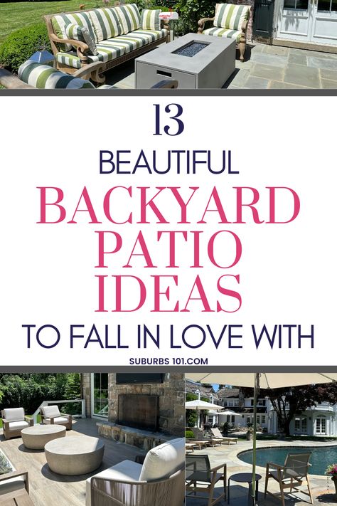 Check out these stunning backyard patio designs from luxury homes that will make you wish you had them. Whether it's rooftop patio ideas, flagstone patio designs, backyard patios with fire pits, outdoor showers, Flagstone patio with pergola, outdoor dining spaces, outdoor deck, poolside patio or covered patio designs, there's a lot to inspire you. You'll love these backyard patio design ideas! Poolside Covered Patio Ideas, Rooftop Patio Ideas, Patio With Pergola, Flagstone Patio Design, Backyard Patio Ideas, Pergola Outdoor, Covered Patio Design, Patio Design Ideas, Outdoor Showers