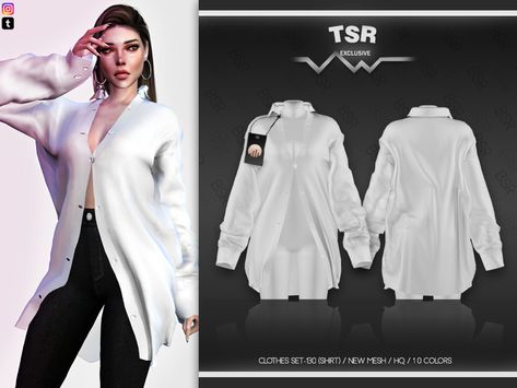 busra-tr's Clothes SET-130 (SHIRT) BD474 Sims 4 Button Up Shirt Female, Sims 4 Button Up Shirt, Sims 4 Shirts Female, The Sims Recourse, Sims 4 Cc Clothes The Sims Resource, Sims 4 Cc Clothes Female Shirt, Ts4 Cc Shirt, Sims 4 Alpha Clothes, The Sims Resource Clothing