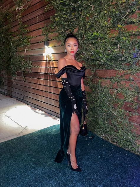 Skai Jackson Outfits, Long Black Dress Outfit, Skai Jackson, 24th Birthday, Black Dress Outfits, Black Celebrities, Classy Dress Outfits, S K