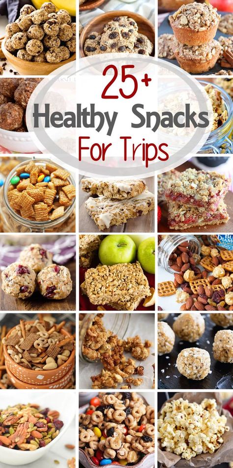 25+ Healthy Snacks For Road Trips! ~ Perfect for When You Get The Munchies While on Your Trip! Fill Your Tummy With Healthy, Filling Snacks! Snacks For Trips, Healthy Snacks For Road Trips, Healthy Road Trip Food, Healthy Road Trip Snacks, Road Snacks, Healthy Travel Snacks, Camping Snacks, Trip Snacks, Road Trip Food