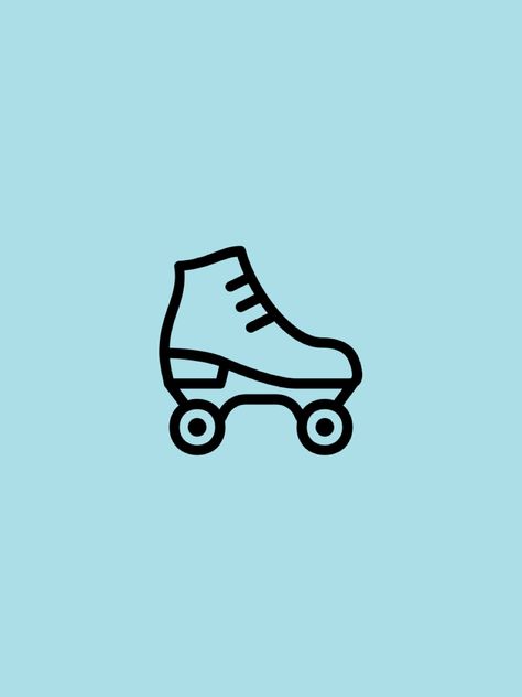 Blue Ios, Roller Girl, App Covers, Roller Skate, Roller Skating, Pastel Blue, Easy Drawings, Doodles, Cricut