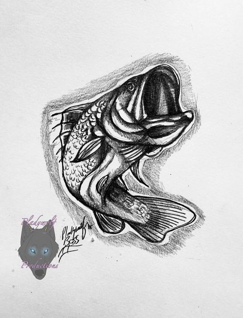 Small mouth bass done in pencil  been awhile since I drew a fish lol Small Mouth Bass Tattoo, Bass Tattoo, Small Mouth, Skull Tattoo, Bass, Pencil, Fish, Tattoos, Quick Saves