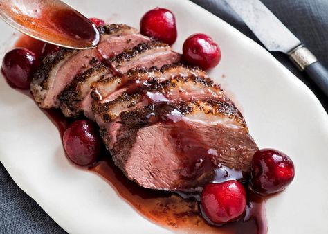 Duck With Cherries and Red Wine Vinegar - had for dinner last night :) :: David Tanis - NYTimes Red Wine Vinegar Recipes, Muscovy Duck, Duck Breast, Wild Game Recipes, Duck Recipes, Cherry Recipes, Nyt Cooking, Wine Vinegar, Country French