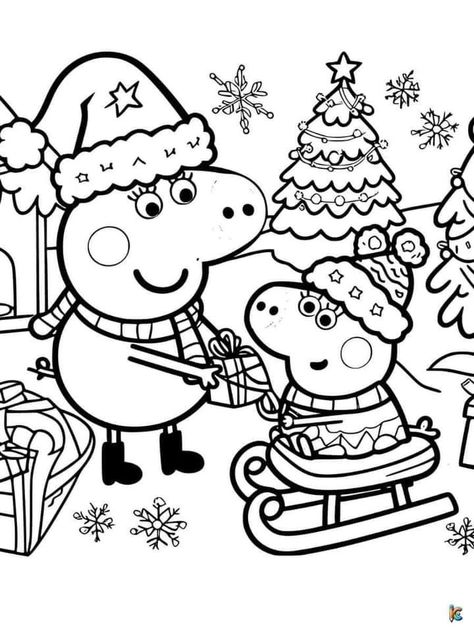 Pig Coloring Pages, Peppa Pig Christmas, Pepper Pig, Reading Comprehension For Kids, Peppa Pig Coloring Pages, Christmas Coloring Sheets, Colouring Printables, Coloring Pages Printable, Christmas Coloring Pages