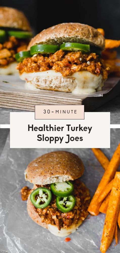 Turkey Sloppy Joes Recipe, Healthy Sloppy Joe Recipe, Low Sugar Bbq Sauce, Sweet Potato Bbq, Healthy Sloppy Joes, Homemade Sloppy Joe Sauce, Turkey Sloppy Joes, Sloppy Joe Sauce, 30 Minute Meals Easy