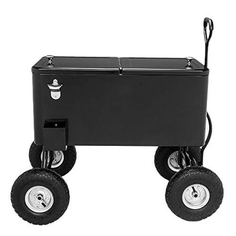 Limited-time deal: VINGLI 80 Quart Wagon Rolling Cooler Ice Chest, w/Long Handle and 10" Wheels, Portable Beach Patio Party Bar Cold Drink Beverage, Outdoor Park Cart on Wheels Bottle Cap Catcher, Cooler Cart, Patio Cooler, Rolling Cooler, Cart On Wheels, Outdoor Cooler, Beach Patio, Sports Wedding, Outdoor Park